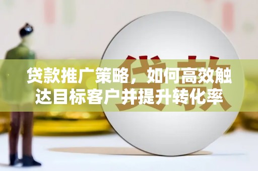 夏河贷款推广策略，如何高效触达目标客户并提升转化率