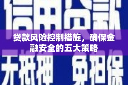 夏河贷款风险控制措施，确保金融安全的五大策略