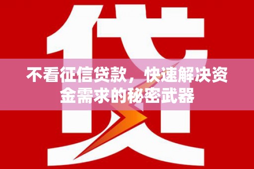 夏河不看征信贷款，快速解决资金需求的秘密武器