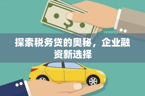夏河探索税务贷的奥秘，企业融资新选择