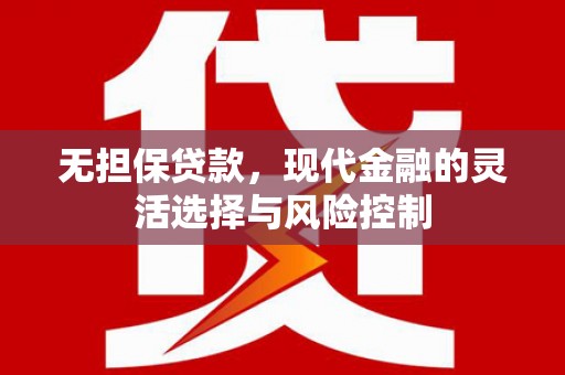 夏河无担保贷款，现代金融的灵活选择与风险控制